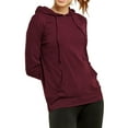 thumbnail image 2 of TheLovely Women's Thin Cotton Light Pullover Hoodie Sweater Top (Burgundy/Fuchsia, S), 2 of 3