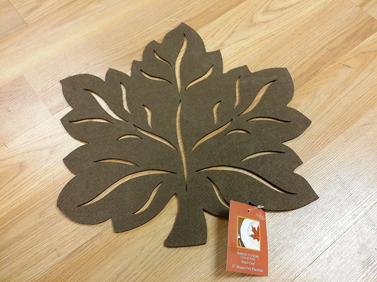 Maple Leaf 15'' Shaped Felt Placemat(brown), Felt By Homewear Walmart