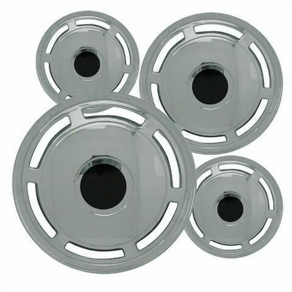 Fuel Rider Set of 4 15 inch Chrome Snap-On Hubcaps With 6 Hole Compatible With 1986-1996 Chevrolet Caprice Standard Steel Wheel Covers