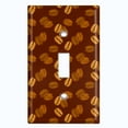 thumbnail image 2 of Metal Light Switch Wall Plate Outlet Cover (Mocha Coffee Bean Espresso Cup Cappuccino Grounds - Single Toggle), 2 of 2