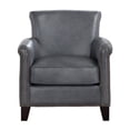 thumbnail image 2 of Tria 35 Inch Accent Chair- Gray Top Grain and Split Leather- Solid Wood, 2 of 6