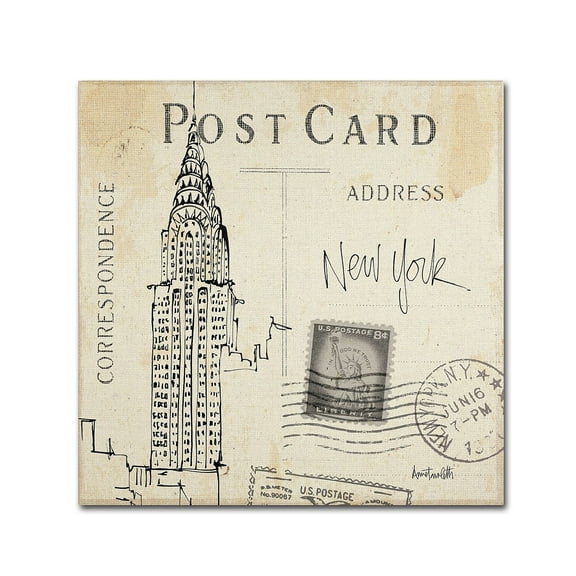 Trademark Fine Art "Postcard Sketches I" Canvas Art by Anne Tavoletti