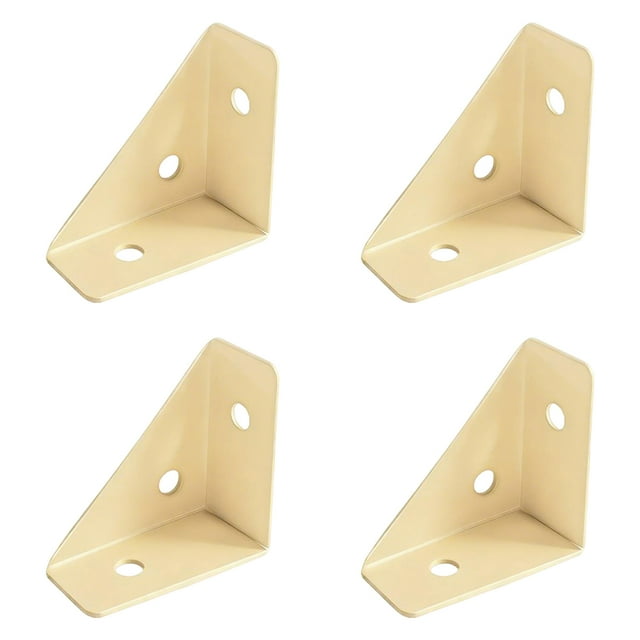 Visland 4 Pcs Équerres d'Angle Droit en Acier Laminé à Froid Équerres de Coin Renforcement en Acier à 90 Degrés Connecteurs de Meubles Résistants à la Rouille