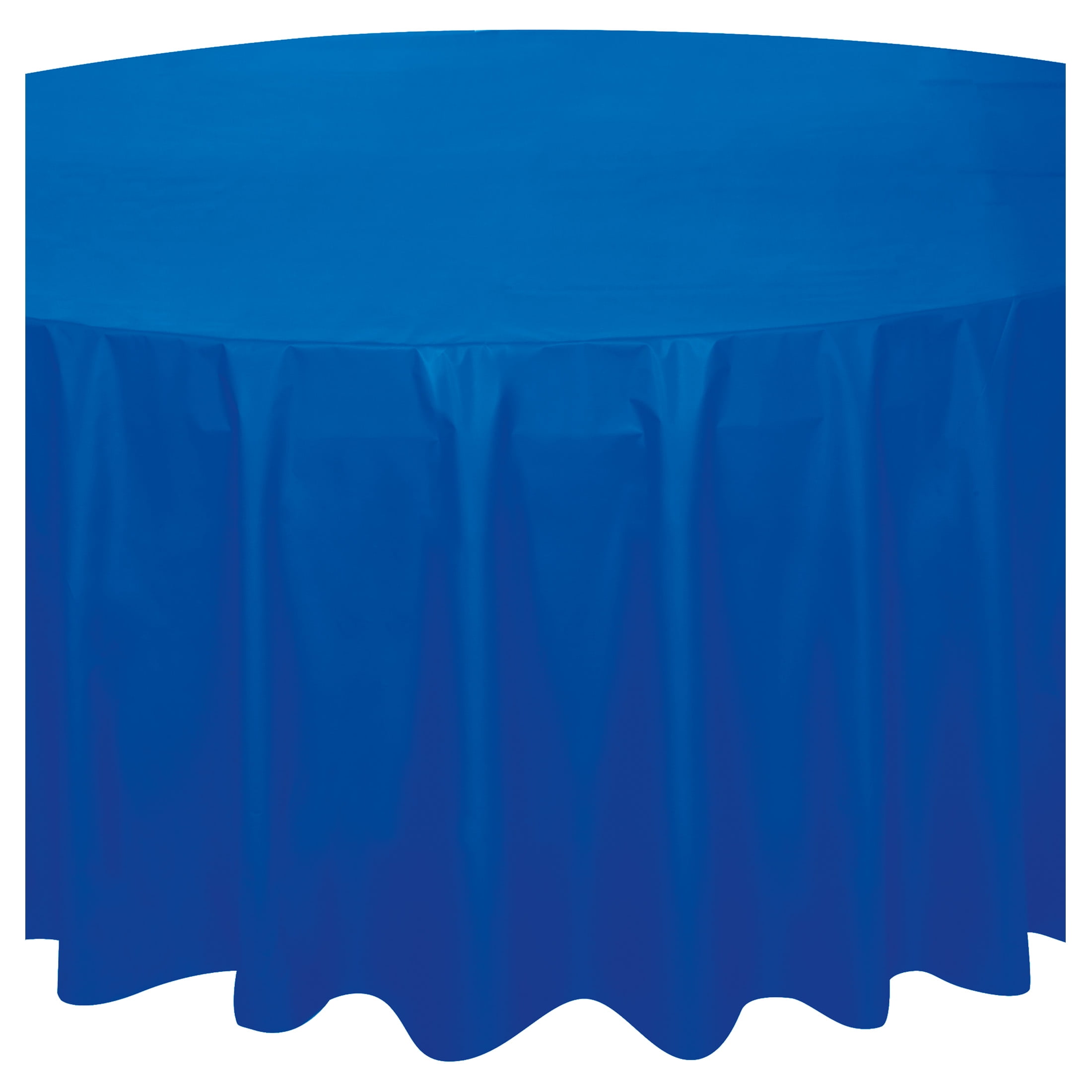 (6 pack) Round 84" Blue Plastic Table Cover, by Way To Celebrate
