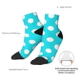 thumbnail image 4 of Goofa Aqua And White Polka Dot Pattern Non Slip Socks with Grips for Elderly, Crew Socks Yoga Hospital Socks Cushioned Sole Gripper Socks for Men Women, 4 of 5