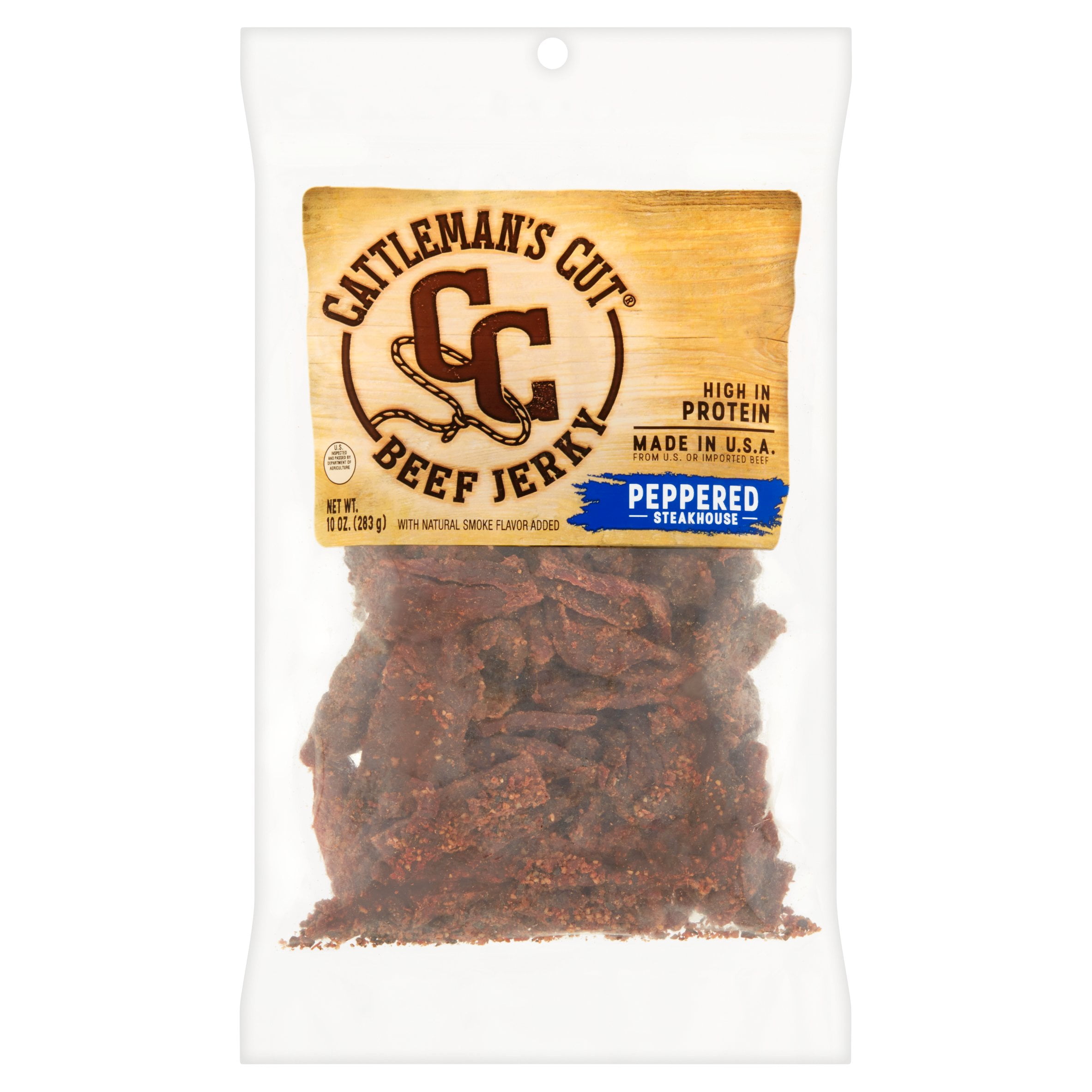 Cattleman's Cut Peppered Steakhouse Beef Jerky, 10 oz by Oberto Brands