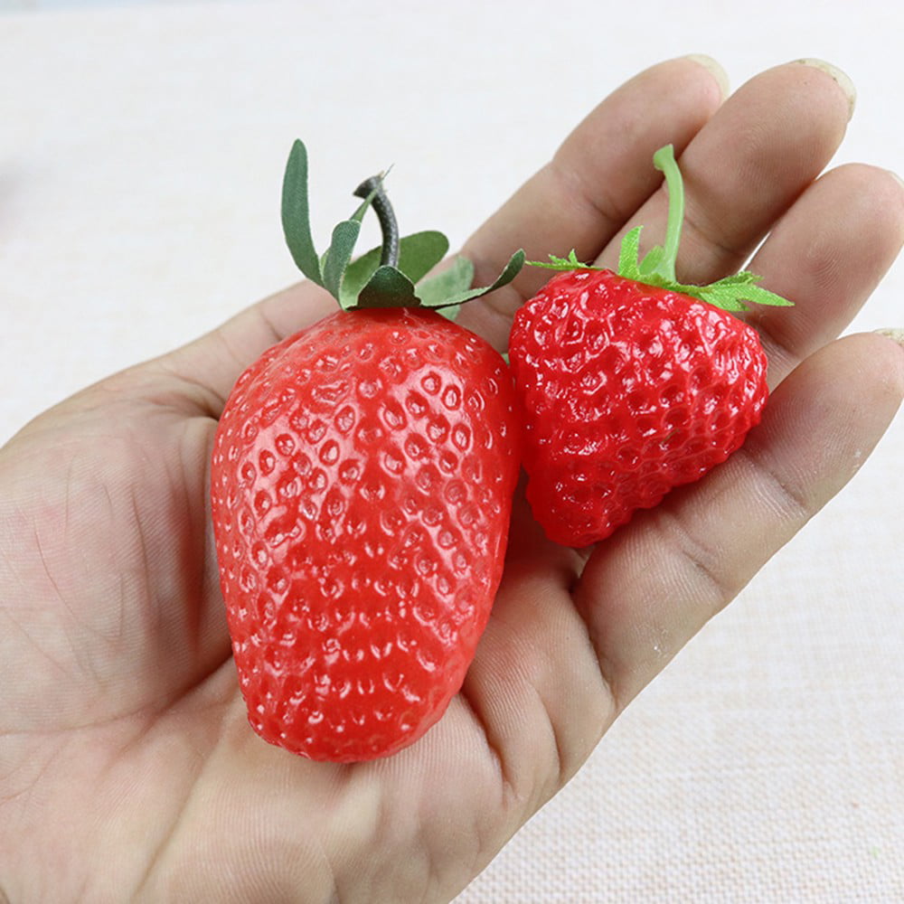 Details about   Simulation Strawberry Props Fruit Realistic Gift Plastic Artificial Strawberries 