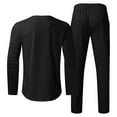 thumbnail image 5 of Kayannuo Sweat Pants for Men Spring Christmas Men's Solid Color Suit Round Neck Long Sleeve T-Shirt Trousers Tight Two Piece Set Black, 5 of 5