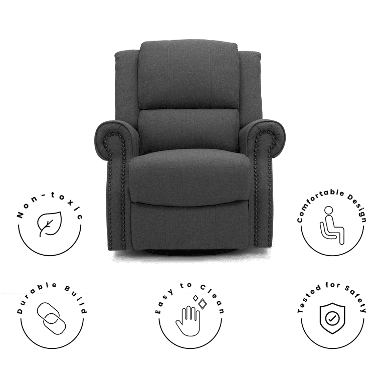 Delta Children Drake Nursery Glider Swivel Recliner Charcoal Walmart