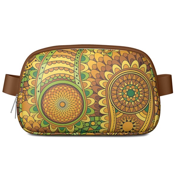 Geometric Mandala Design Crossbody Bag Spacious Multi-Pocket Work Tote for Professionals
