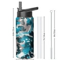 thumbnail image 4 of Camouflage Insulated Stainless Steel Water Bottle with Straw & Cleaning Brush – 18 Oz | Leakproof, BPA-Free, 304 Stainless Steel, Wide Mouth, Travel Mug for Car, Gym, Office, 4 of 5