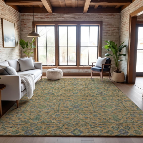 Addison Rugs Mayfield Premium Machine Washable Transitional Global Orange Rectangle Rug, 8' x 10'