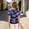 thumbnail image 5 of WPPGONE Toddler Girls Camo Tunic T Shirt Puff Short Sleeve Classic Camouflage Print Graphic Tees Crewneck Breathable Activewear Daily Outdoor Sport Play Outfits Apparel, 5 of 8