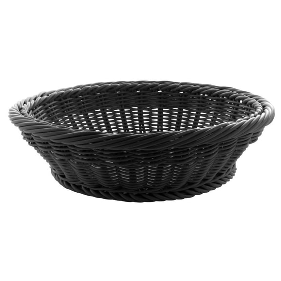 HUBERT Round Black Plastic Basket15 3/8 Dia x 4" H
