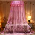 thumbnail image 2 of Moustiquaire Montée au Plafond Dôme en Dentelle Moustiquaire Auvent Mouche Insecte Protéger Entrée Simple Lit Double Style Princesse Sans Bande de Lumière Menée, 2 of 6
