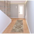 thumbnail image 4 of 7' Beige Medallion Power Loom Runner Rug With Fringe, 4 of 5