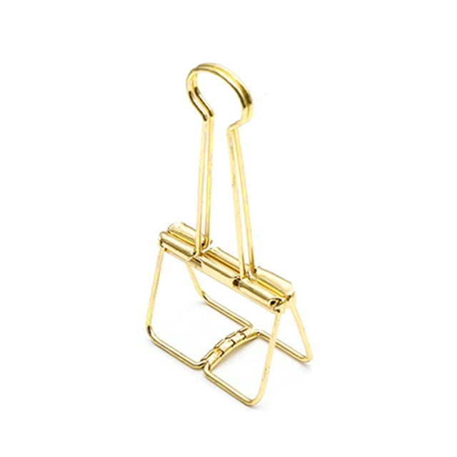 QualitChoice Multi-size Hollow Out Binder Clips Notes Letter Paper Colorful Clip Office gold M 1Set