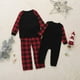 thumbnail image 5 of Conjuntos de pijamas familiares a juego PJ de Navidad con camiseta de manga larga con estampado de letras y pantalones a cuadros rojos Loungewear Adepaton CJWUS-1116, 5 of 5