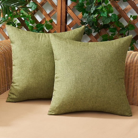 Fundas de Cojín Woaboy Impermeables para Exterior Verde Oscuro 45x45 cm