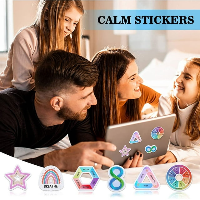 Vaidha 6-pack Pressure Reducing Stickers For Students' Anxiety Sensory Stickers, Strip Texture Stickers, Sensory Items Fingertip Stickers