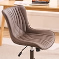 thumbnail image 6 of YOUNIKE Modern Office Chair with Wheels Adjustable Ergonomic Desk Task Chair in Mid-Back Brown Same-Colored Bottom PU Design, 6 of 12
