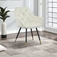thumbnail image 6 of BenJara  25 in. Alix Button Tufted Modern Dining Chair, White & Black - Set of 2, 6 of 6