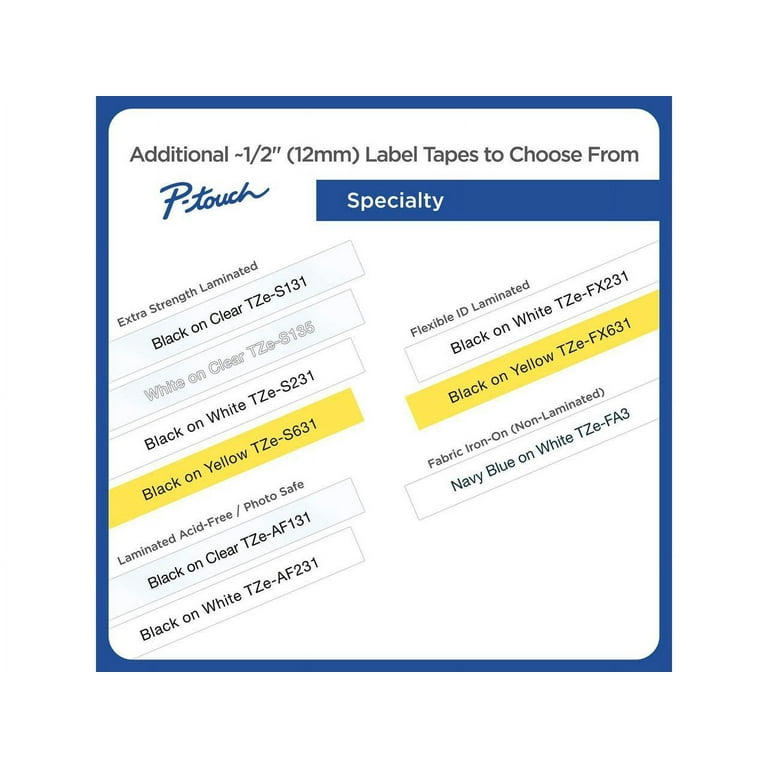 Brother TZE-FX231 Black on White Flexible ID Tape for P Brother TZE-FX231 Black on White Flexible ID Tape for P