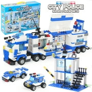 Exercise N Play City Police Building Sets, Cool Police car Toy Best STEM Gift for Boys Girls 6-12 (776 Pieces)