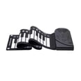 thumbnail image 1 of CHAO Piano portátil enrollable de 49 teclas, piano digital de silicona suave con teclado plegable, regalo educativo para niños principiantes, nuevo enchufe de la UE, color negro, 1 of 5