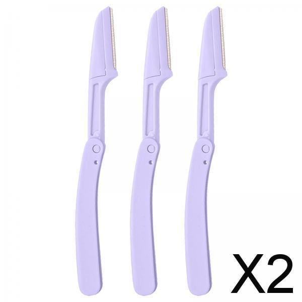 2 paquete de 4, 3 x recortador de cejas plegable, cuchilla de acero, reutilizable, 2 piezas