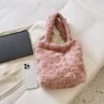thumbnail image 2 of Bolso de hombro de felpa a la moda, Bolso de mano superior de lana para otoño e invierno para mujer (rosa), 2 of 7