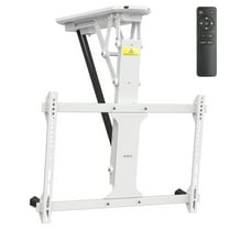 White Electric Motorized Flip Down Pitched Ceiling TV Mount, 32" to 70" Screen