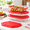 Red, variant on Gray Rectangular Glass Baking Dish Set with Lids, 3-Piece Stackable Oven-Safe Casserole Dishes