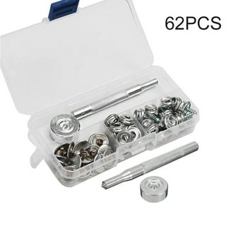 FunFun Fish 135pcs Snaps Button Marine Grade Canvas Snap Kit, Stainless Steel Upholstery Boat Cover and Repair Snap Fastener Tool with 2pcs Setting Tool(0.39