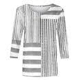 thumbnail image 7 of Zysthvn Summer Tops for Women Striped Casual Tunic Plus Size Women T Shirt Crew Neck Lightweight Loose Fit, 7 of 7