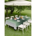 thumbnail image 4 of Outdoor Tablecloth with Umbrella Hole for Patio/Picnic/Party/Camping, Green Grey Ombre Waterproof Table Cloth Rectangle Table Cover Washable, Farmhouse Gradient Minimalist (60"x 102"), 4 of 8