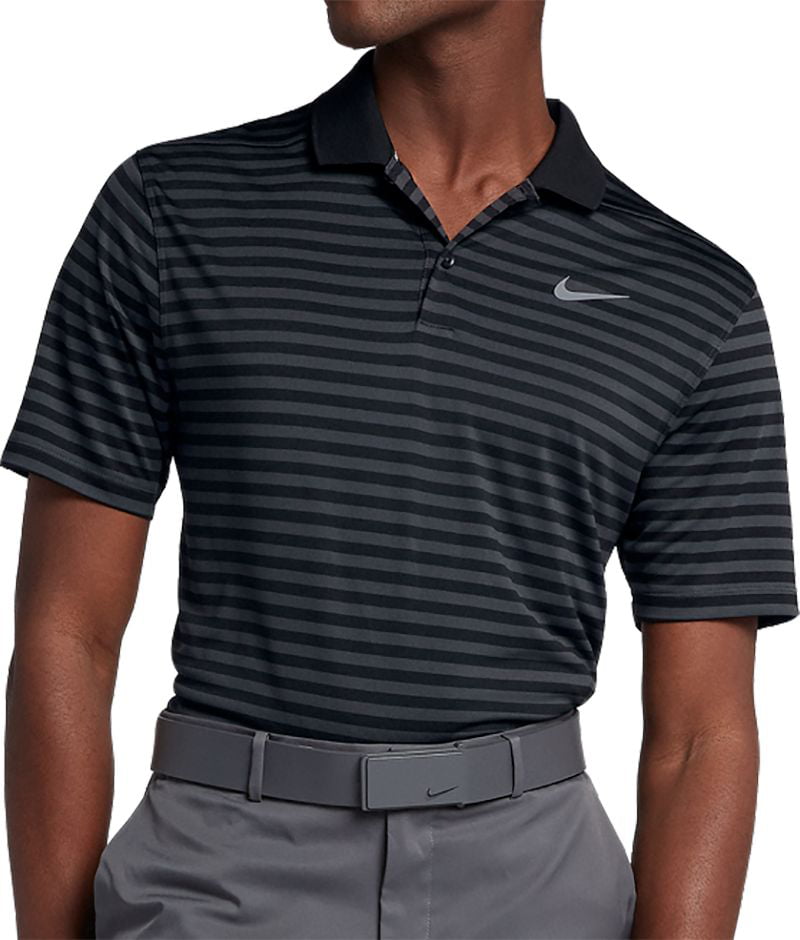 nike men's striped dry victory golf polo