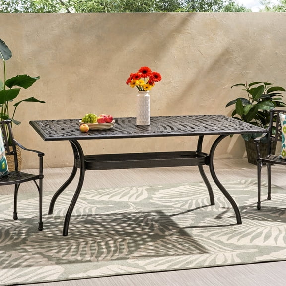 Outdoor Rectangle Table for Dining | Relax in the Yard with Shaded Luxury | Floral Lattice Design | Upgrade Your Outdoor Setup