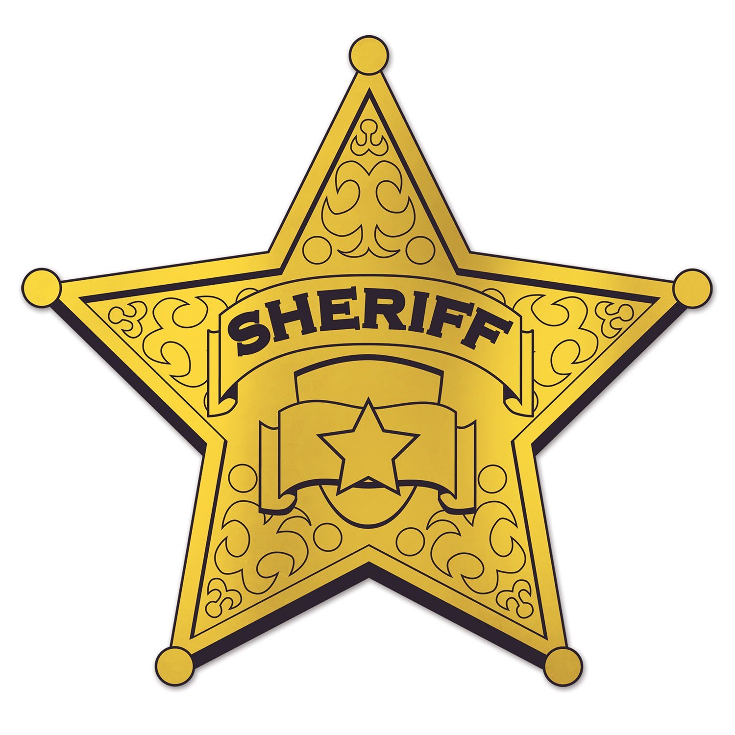 Pack of 12 - Foil Sheriff Badge Silhouette by Beistle Party Supplies