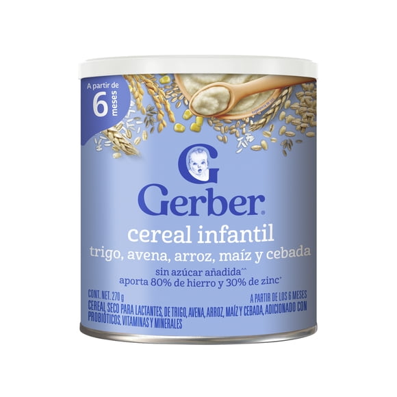 Cereal Gerber etapa 2 avena arroz trigo y cebada 270 g