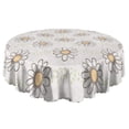 thumbnail image 5 of Round Tablecloth 60 Inch Wrinkle Free Daisy Table Cover Floral Print Kitchen Dining, 5 of 5