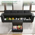 thumbnail image 6 of Walsunny Convertible Sectional Sofa L Shaped Couch with Storage Chaise, 4-Seater Reversible Sectional Couch with Cup Holders Black, 6 of 15