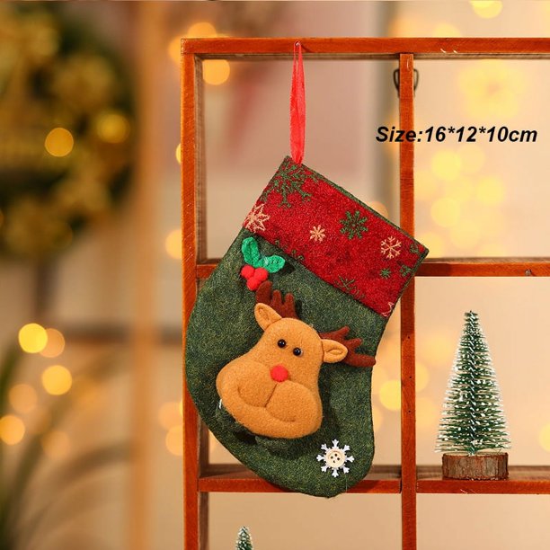 Calcetines pequeños de alta calidad para regalo de dulces, Mini rojo, adorno interior para árbol de Navidad, venta al por mayor, novedad de 2022