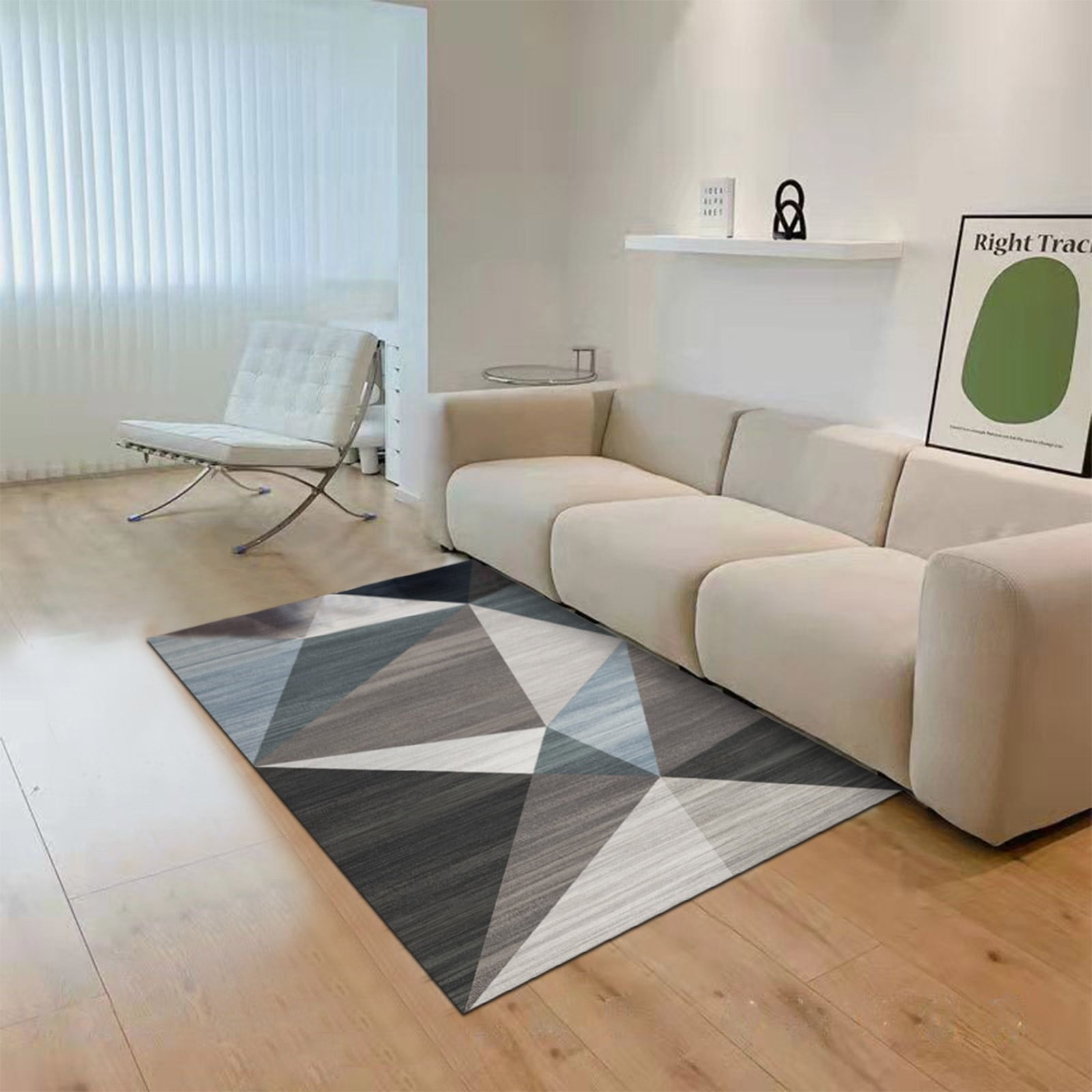 Ovzne Contemporary Abstract Rectangular Design Soft Area Rug, Geometry