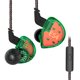 thumbnail image 1 of Auriculares Auriculares internos con cable KZ-ES4 Conector de 3,5 mm Auriculares Tecnología híbrida Música Sonido Audio Auriculares Correr Cable desmontable Verde con micrófono seitruly EL005464-04B, 1 of 2
