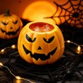 thumbnail image 4 of Halloween Pumpkin Ceramic Cup Set with Jack-o-Lantern Faces, Reusable Tabletop Decor for Candles, Treats, Desserts and Party Display, 4 of 5