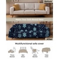 thumbnail image 3 of Blue Black Christmas Sofa Covers for 3 Cushion Couch, Washable Sectional & L Shape Couch Covers for Dogs/Cats/Kids, Xmas Snowflake Winter Non Slip Sofa Slipcover Futon Cover 71''x150'', 3 of 8