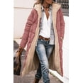 thumbnail image 2 of Womens Long Puffer Coat Reversible Fleece Jacket Shearling Sherpa Parka Jackets Loose Winter Coats for Women with Hood, 2 of 7
