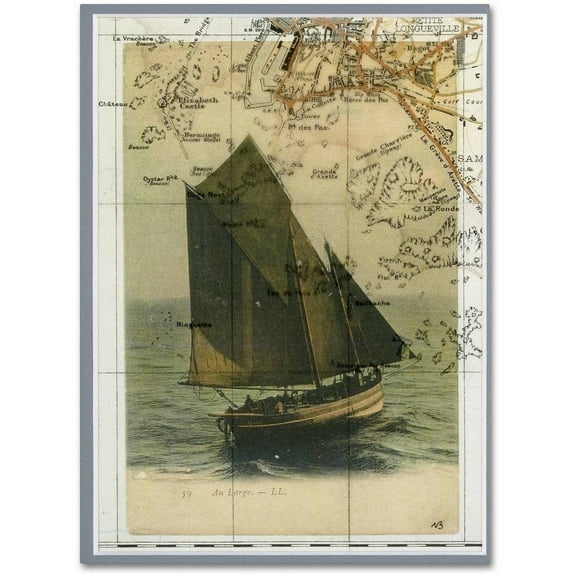 Trademark Fine Art 'Jersey Sailboat' Canvas Art by Nick Bantock