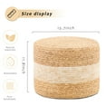 thumbnail image 5 of IVV Modern Boho Handcrafted Woven Water Hyacinth Ottoman, Home Accent Round Foot Stool for Living Room, Bedroom, Small Space - 15.7"Dia x 11.8"H (Natural & Beige), 5 of 6